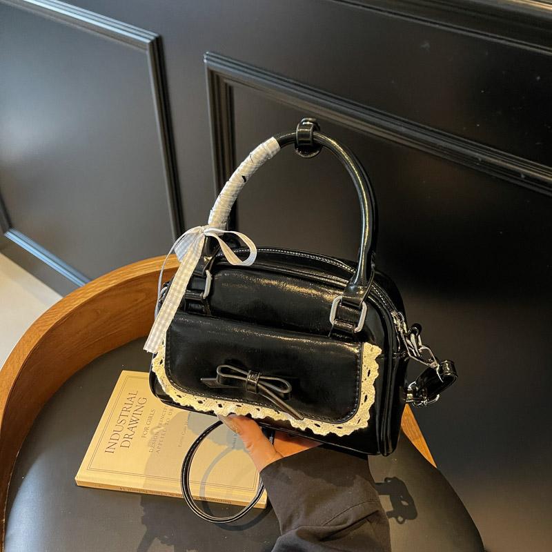 Vintage kabelka přes rameno - Dámská kabelka s mašlí, Korejský streetwear, Ležérní crossbody kabelka, Trendy cestovní taška,