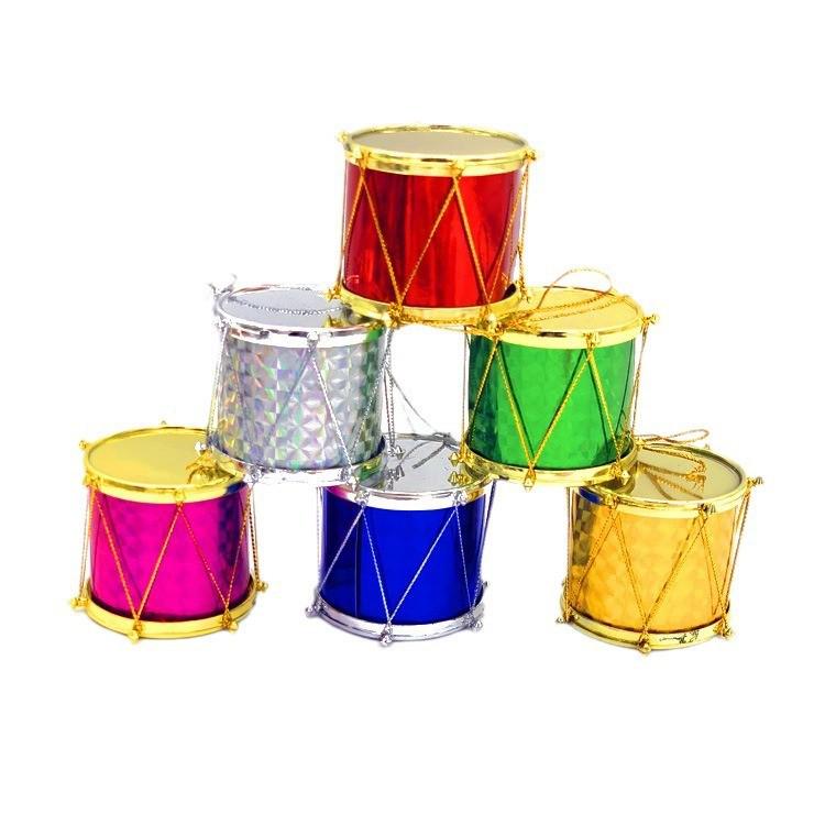 Laser Engraved Small Drum Christmas Tree Ornaments