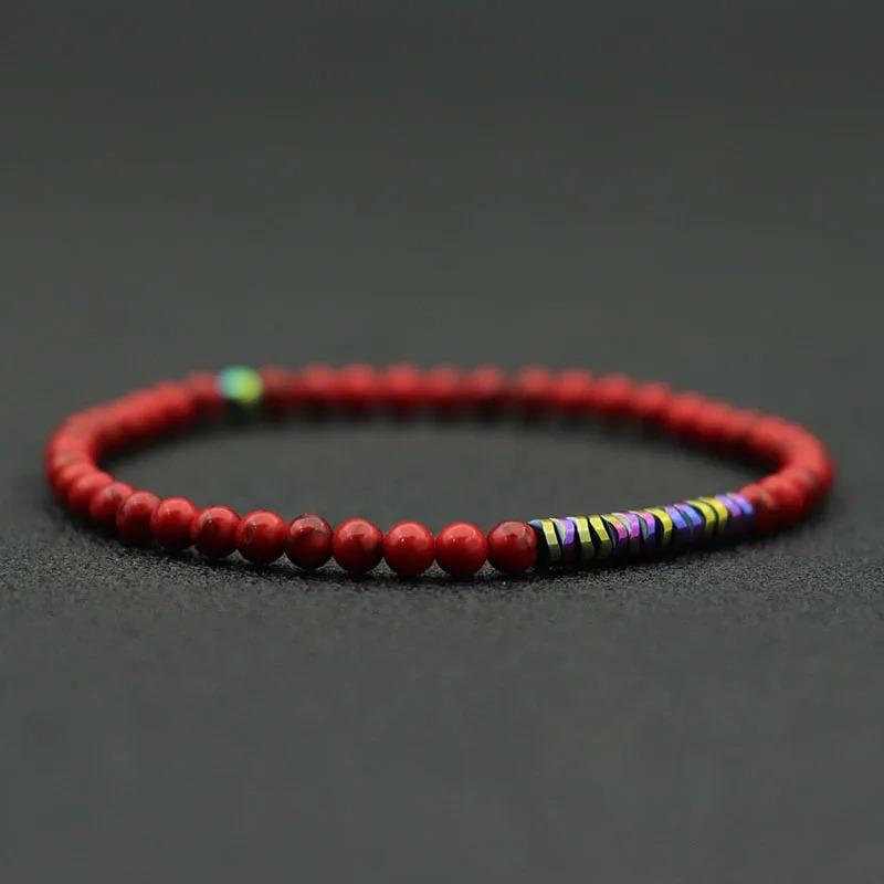 Bransoletka z Kamienia Naturalnego Męska Damska 4mm Mała Koralikowa Bransoletka Medytacja Joga Bransoletka Mapa Tygrysie Oko Brazalete Pulseira