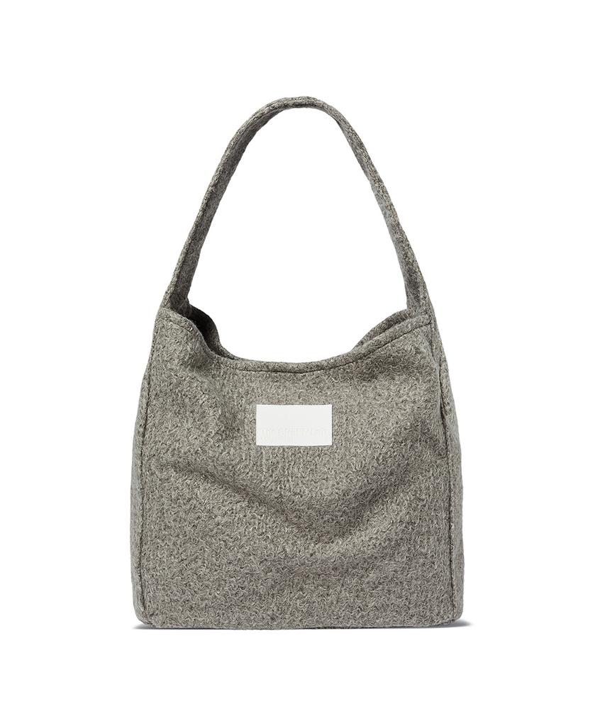 The Green Lab Boucle Wool Pouch Shoulder Bag Set [Melange Grey]