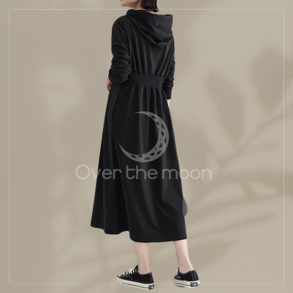 Over the Moon Hoodie Long Sleeve Casual Plus Size M Women's Dress, Sweatshirt, Sizes, Maternity, Navy,