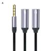Headphone Splitter 2 in 1 High Fidelity Lossless Nylon-Braided Dual 3.5mm Male Microphone Audio to 3.5mm Female Adapter Cable Computer Accessories