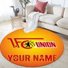 Custom Name,FC Union Berlin pattern round rug,Carpet Rug for Living Room Bedroom Playroom ,Non-slip Floor Mat,Holiday Gifts and Birthday Gifts.