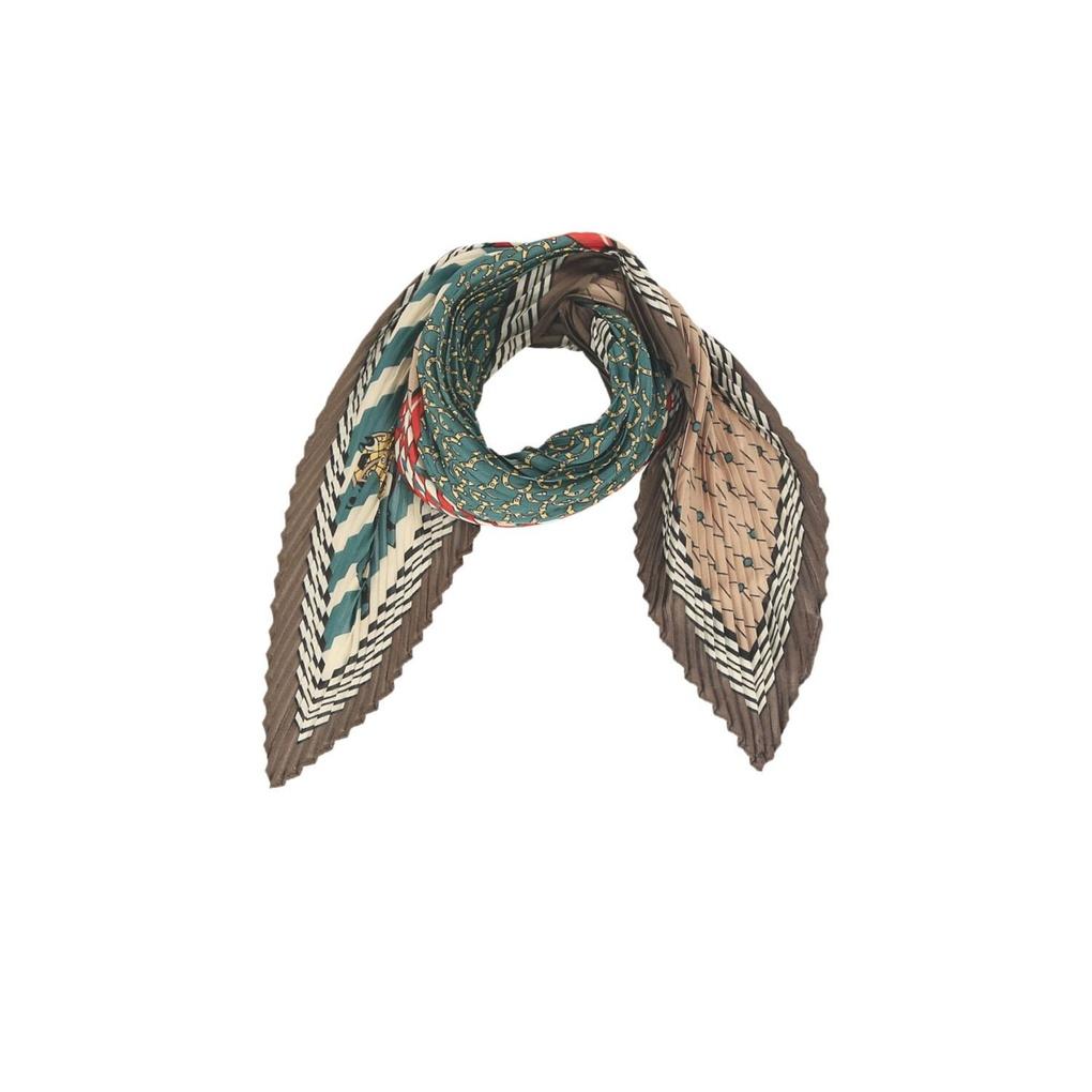 (2 Colors) Mixed Pattern Pleated Scarf LAAMO805