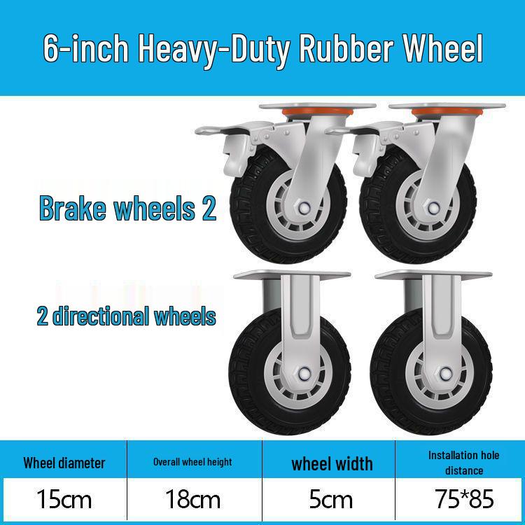 Těžká tichá otočná kolečka (2-8 palců) pro vozíky a malé ruční vozíky
