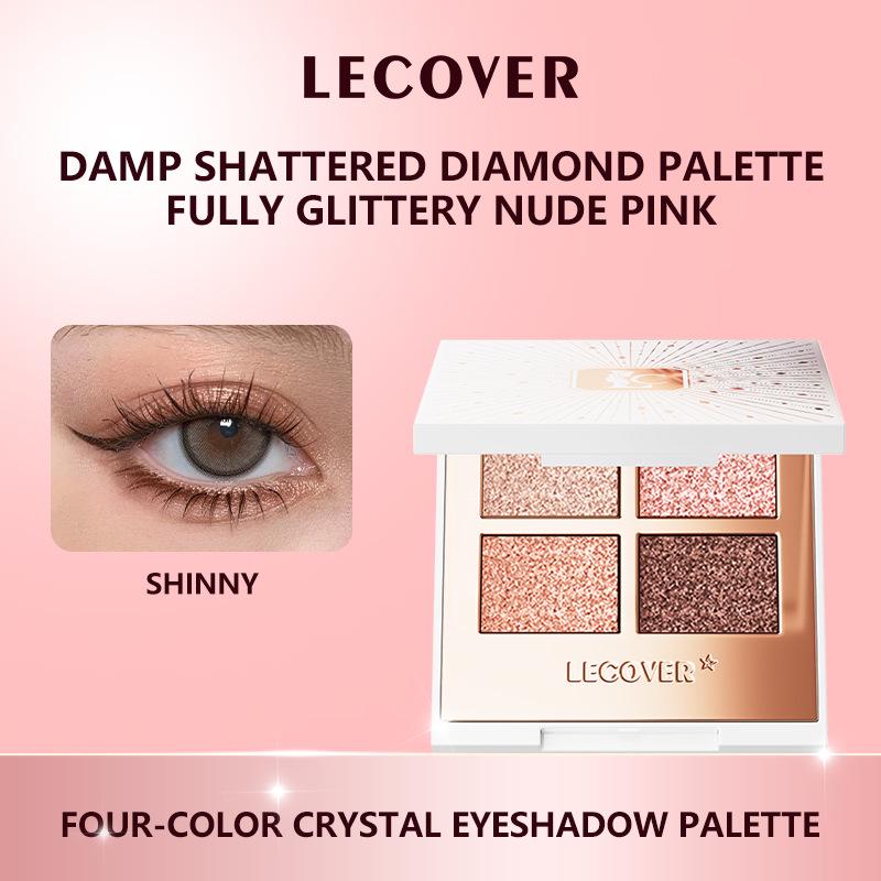 LECOVER Four-Color Eyeshadow Palette: Matte, Pearl, Fine Shimmer & Super Flash Highlights for European and American Styles