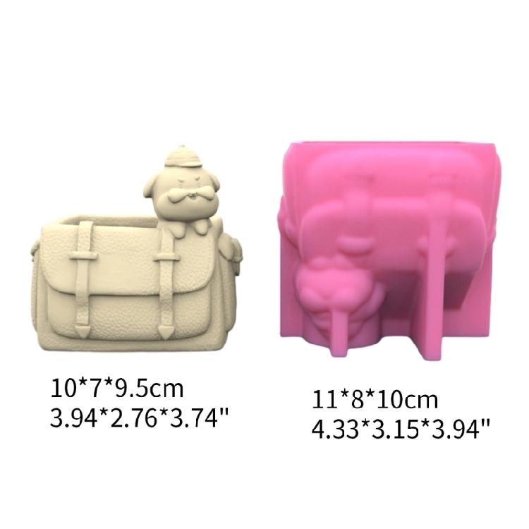Backpack Dog Succulent Pot Mold Flower Pot Resin Mold Home Office Desktop