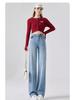 Women's High Waist Wide Leg Jeans - 2025 Spring/Autumn Retro Slim Fit Straight Leg Pants