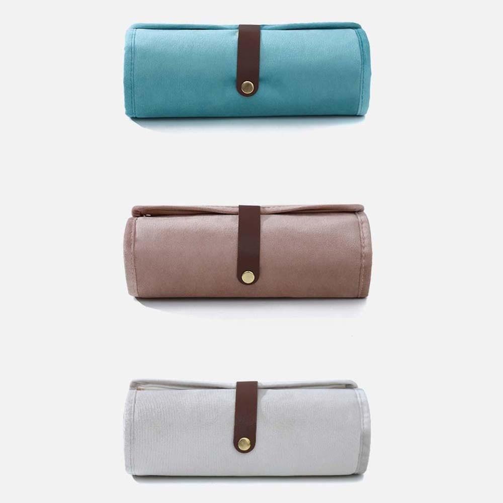 Compact Flannel Jewelry Organizer PVC Rings Necklace Storage Pouch  Daily