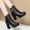 Fashion boots autumn and winter super high heels short boots women's short tube women's boots with fleece women's cotton leather