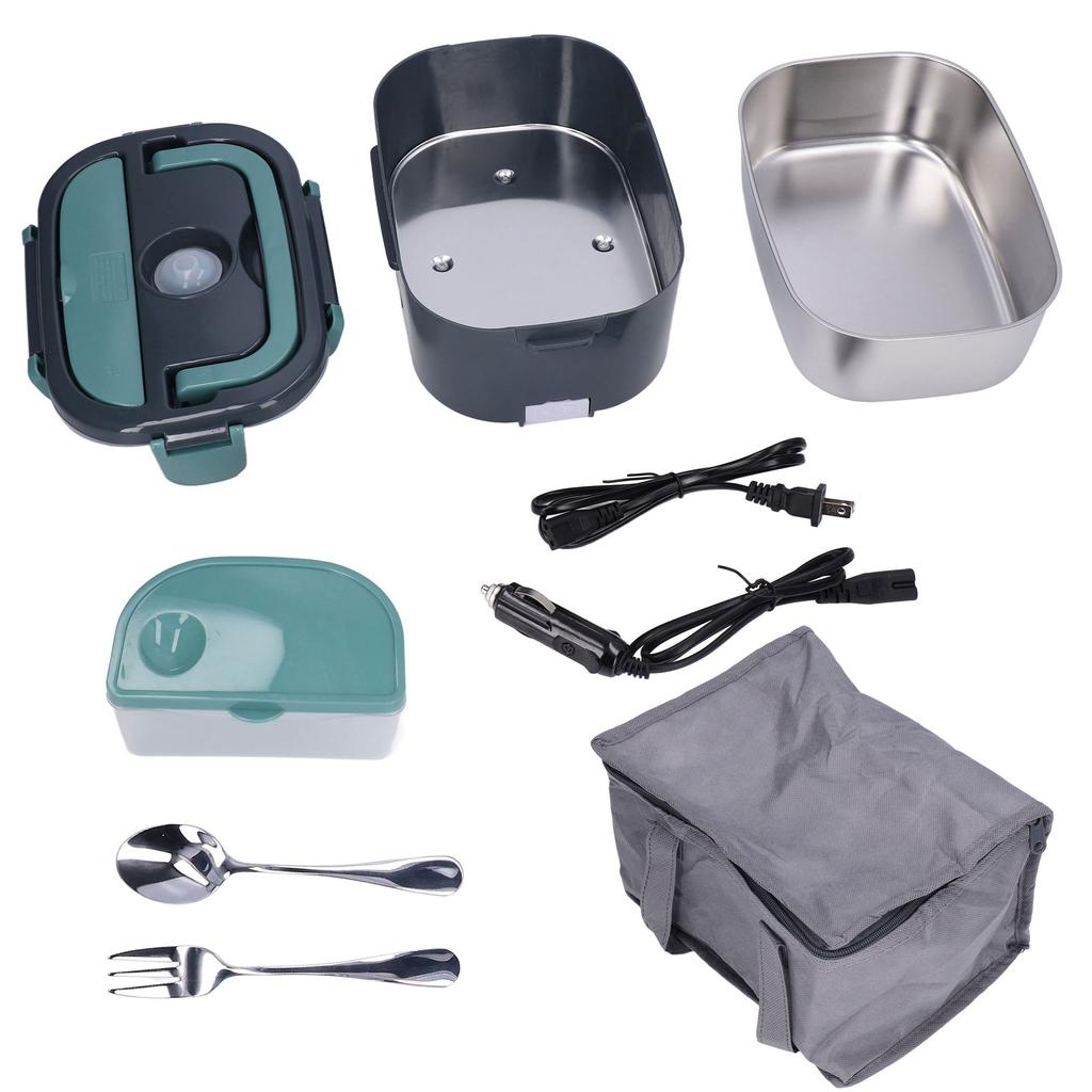 2 in 1 Home Auto Elektrische Lunchbox Speisenwärmer Heizung Thermische Mittagessen Container 304 Edelstahl