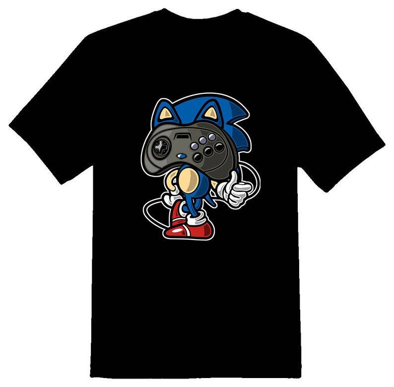 Player head controller 2 dude cartoon Tee shirt black 130