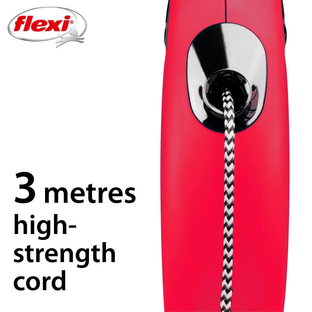 Flexi New Classic Tape XS (Under 12kg), 3m, Red [Dog Lead]
