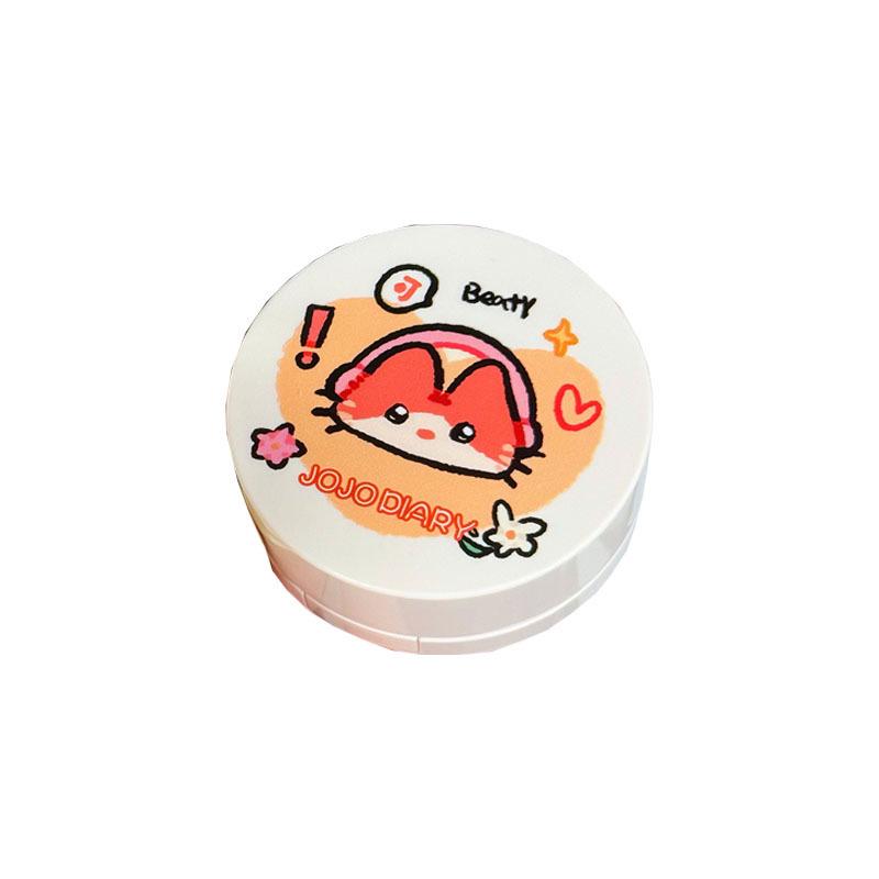 Cartoon Kitten Double Layer Cushion Compact: Oil Control & Long-Lasting Non-Transfer Concealer Foundation.