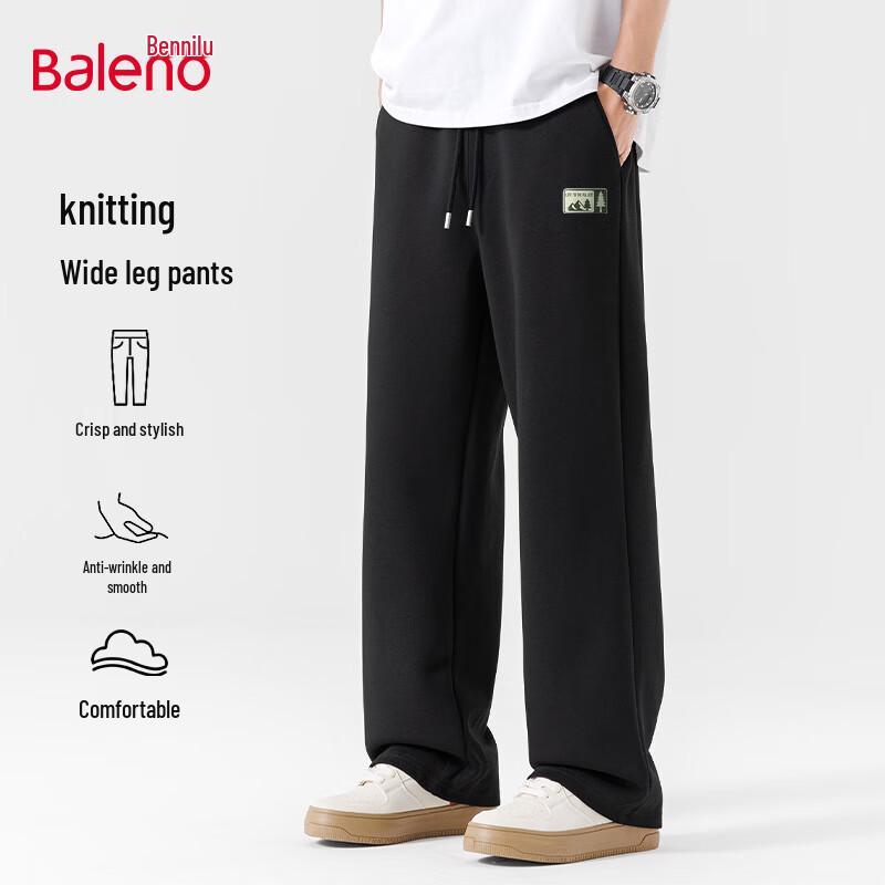 

Baleno Men s Loose Fit Knit Wide-Leg Drawstring Pants with JPB Geometric Print 5XL