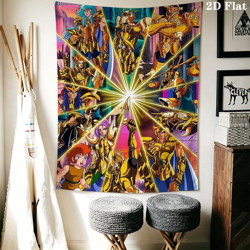 Saint Seiya Legend Continues Tapestry Background Cloth Fashion Print Background Wall Hanging Cloth Soft Christmas Gift