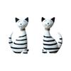 2pcs Modern Cat Statue Wooden Miniatures Figurine Desktop Ornament Animal Sculpture  Car