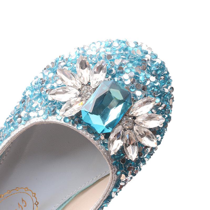 Mädchen Modische Prinzessin Schuhe Kinder Kristallschuhe mit Kleid Performance Schuhe Laufsteg Weichsohlige Kleine Lederschuhe