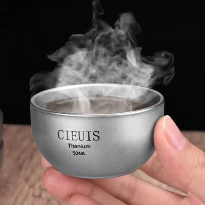 Mini šálek na kávu 50 ml Čistý titanový dvouvrstvý tepelně izolační šálek na kávu Super lehký šálek na víno