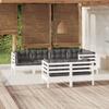 7 Pcs Garden Set with Cushions Solid Pine Wood