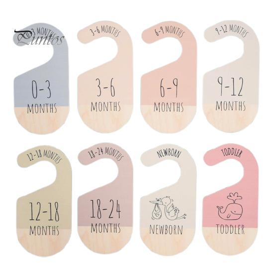 

8 шт. разделителей для детского шкафа, двухсторонний разделитель для детской одежды, деревянная вешалка для одежды от новорожденных до 24 месяцев, органайзер для детского гардероба для девочек 8pcs