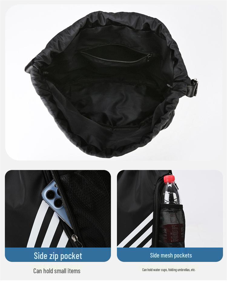 Men's Large Capacity Basketball & Swimming Drawstring Backpack - Portable Student Schoolbag with Logo Printing Option