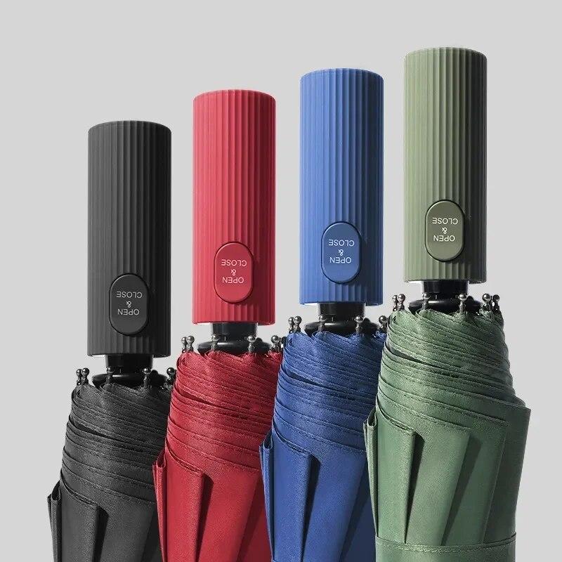 Doppelter großer Damen-Regenschirm, 3-stufig, automatischer Klappschirm, UV-beständig, Sonnenschirm, Paraguas, Wen's Sun Unbrella