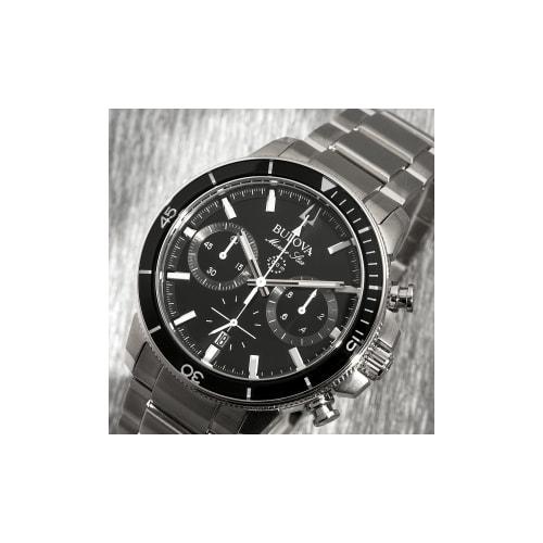 Bulova Men's Marine Star Chronograph Watch, Stainless Steel, Silver Tone (Model:) Silver Tone/Black 96B272 Stainless Steel