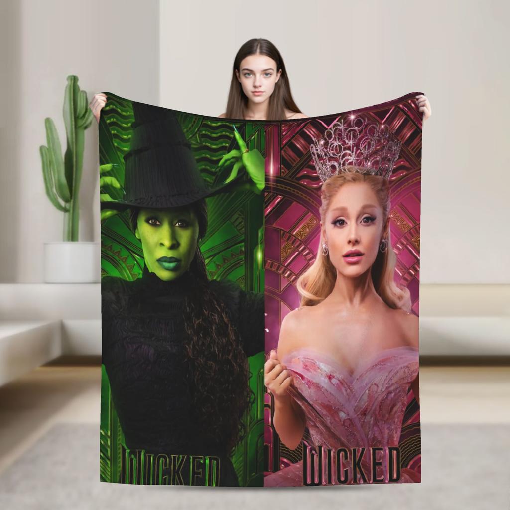 Couverture Pelucheuse Chaude Wicked 2 Film Musical Affiche Glinda Flanelle Housse Canapé-Lit Salon