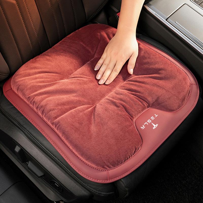 Car Seat Cover Cushion Soft Mat Velvet Plush Cushioning For Tesla Model-Y Model-3 Model-X Model-S Cybertruck Roadster SpaceX