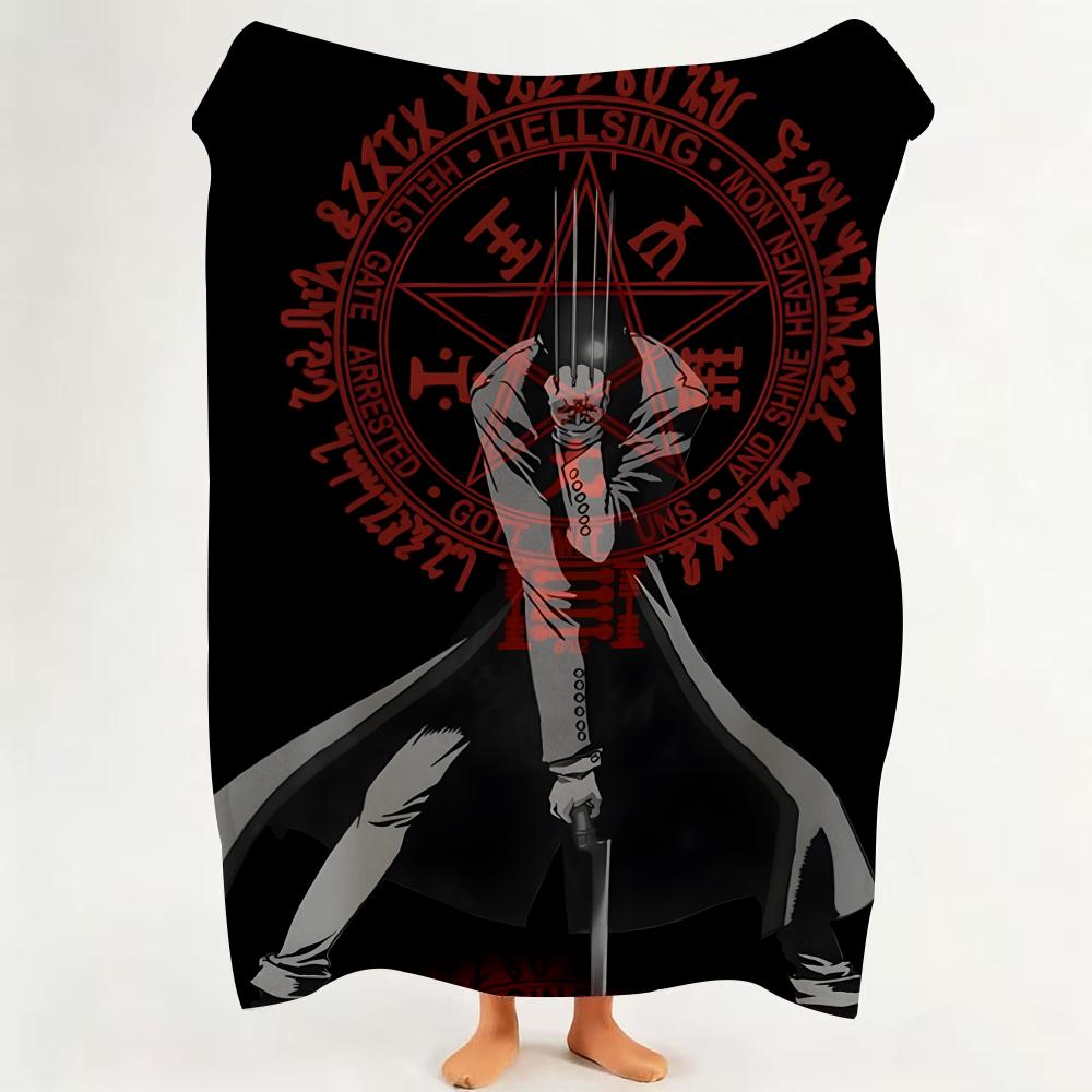 Anime H Hellsing U Ultimate Throw Flannel Throw Blanket Suitable for Sofa Living Room Bedroom 75cmx90cm