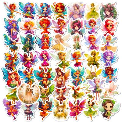 50 Flower Fairy Elf Stickers New Creative Angel Wings Little Fairy Girl Stickers