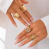 European & American Stacked Style Irregular Alloy Rings: Intersecting Line Hollow Open Ring Set