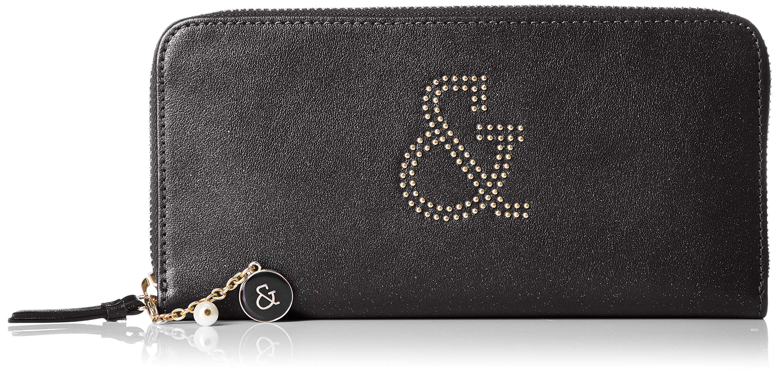 

and Long Wallet Cowhide Logo Mark Gold Studs Original Charm PDLWAAT4 Exclusive Black [Pinky Diane] [& Studs] & Lamé (Includes Box) чорний