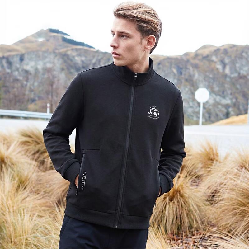 JEEP Men s Air Layer Stand Collar Full-Zip Sweatshirt M