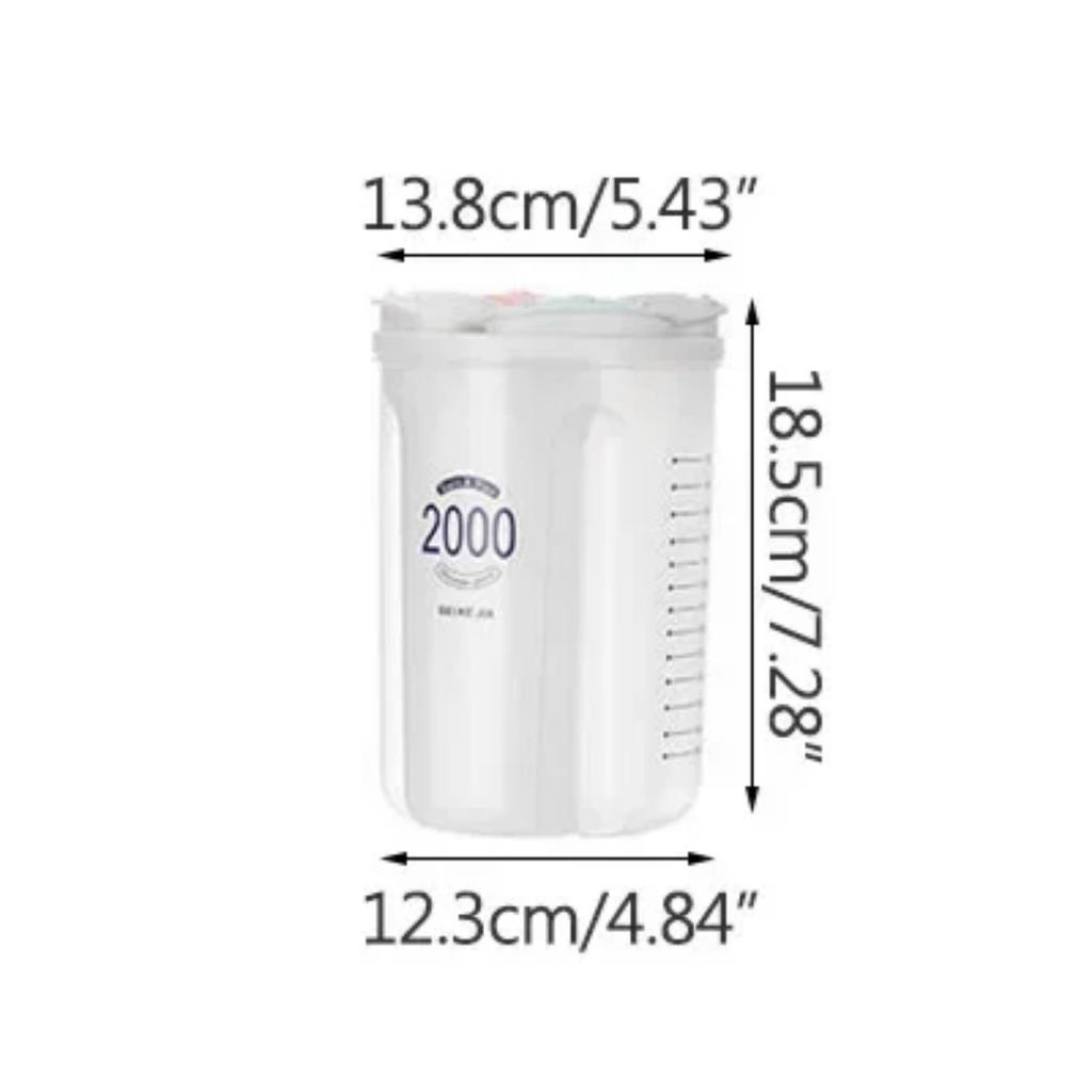 Grain Food Storage Tank and More  Kitchen Storage Box with Moisture-Proof Sealed Cans and Multi Grid Large Capacity Organizers