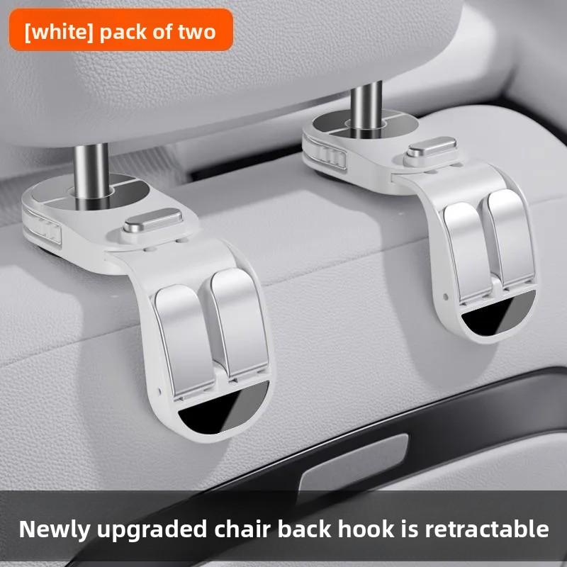 Quality 2 In 1Car Headrest Hook Premium Foldable Rear Seat Hanging Dual Hook 25KG Large Load-Bearing Alloy Hook Hanger Universal