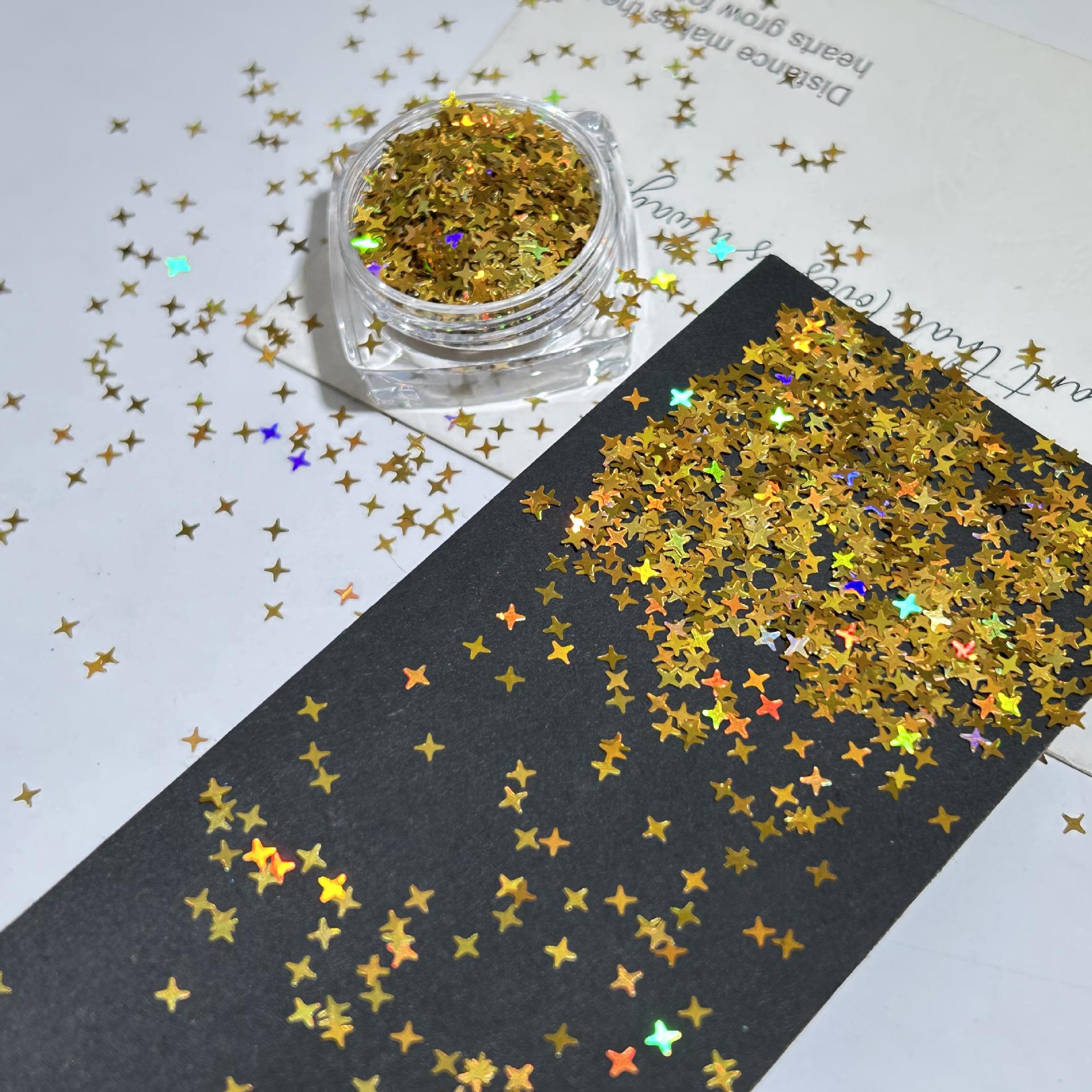 2mm Silver Laser Star Sequins for Nail Art 30 ml