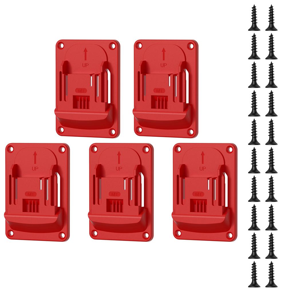 Wall Mounted Drill Holder Set Of 5 For 18V Cordless Tools Heavy Duty ABS Bracket With Secure Storage Space Saving Design