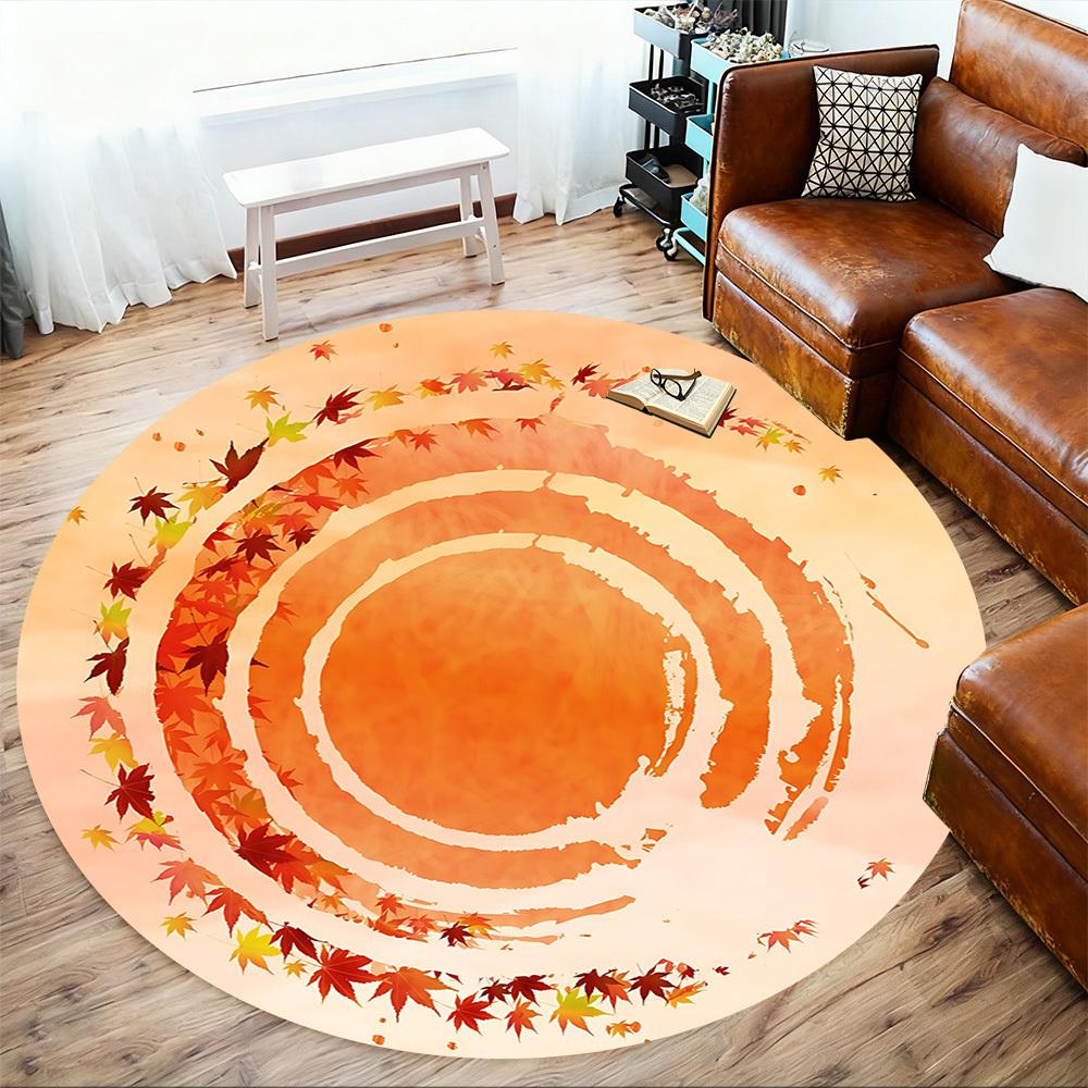 1pc Autumn Leaves Round Chair mat Area Rug - Non-Slip, Floor Mat for Office, Bedroom, and Indoor Decor c1125190