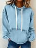 Übergangsjacke Locker Bequem Lässig Denim Langarm Kapuzenpullover Damen