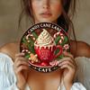 Christmas Candy Cane Tin Sign Vintage Wall Art Holiday Gift Home Decor