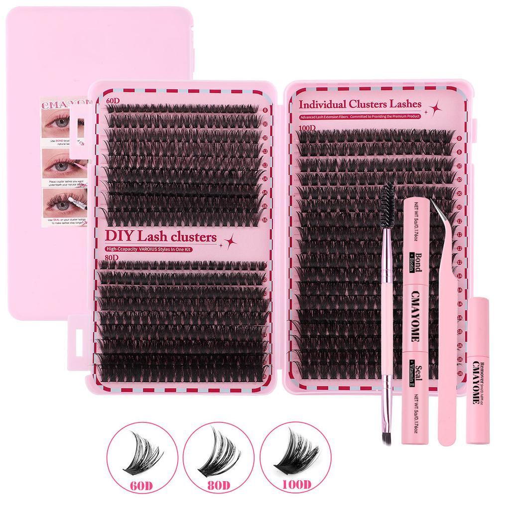 D-Song Single Tuft Of False Eyelashes Set 8-16Mmdiy Segmented Thick Curled Eyelashes