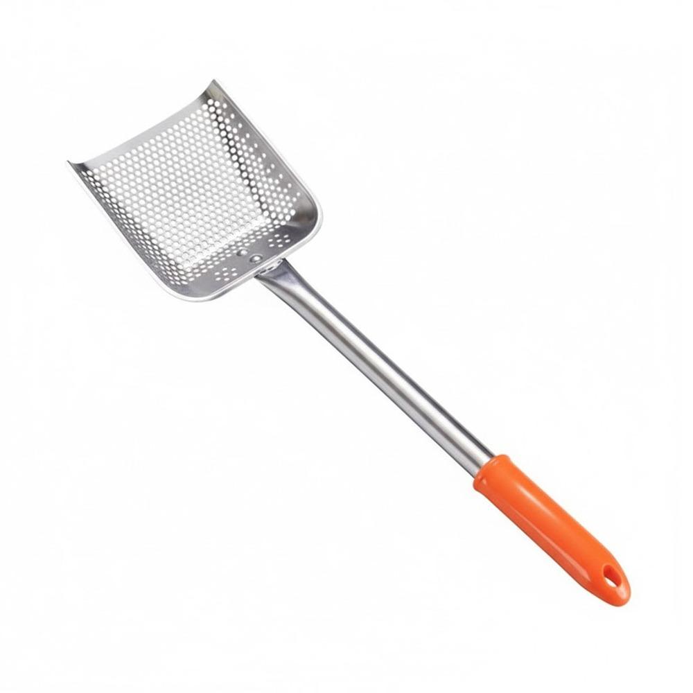 Durable 304 Stainless Steel Filter Spatula Coarse Mesh Premium Fine Mesh Filter Heat Resistant Fine Mesh Filter Spoon Tool