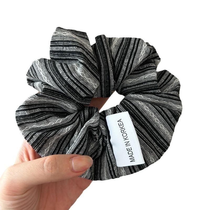Sea Salt Stripe Scrunchie: Versatile Daily Hair Tie for College Style