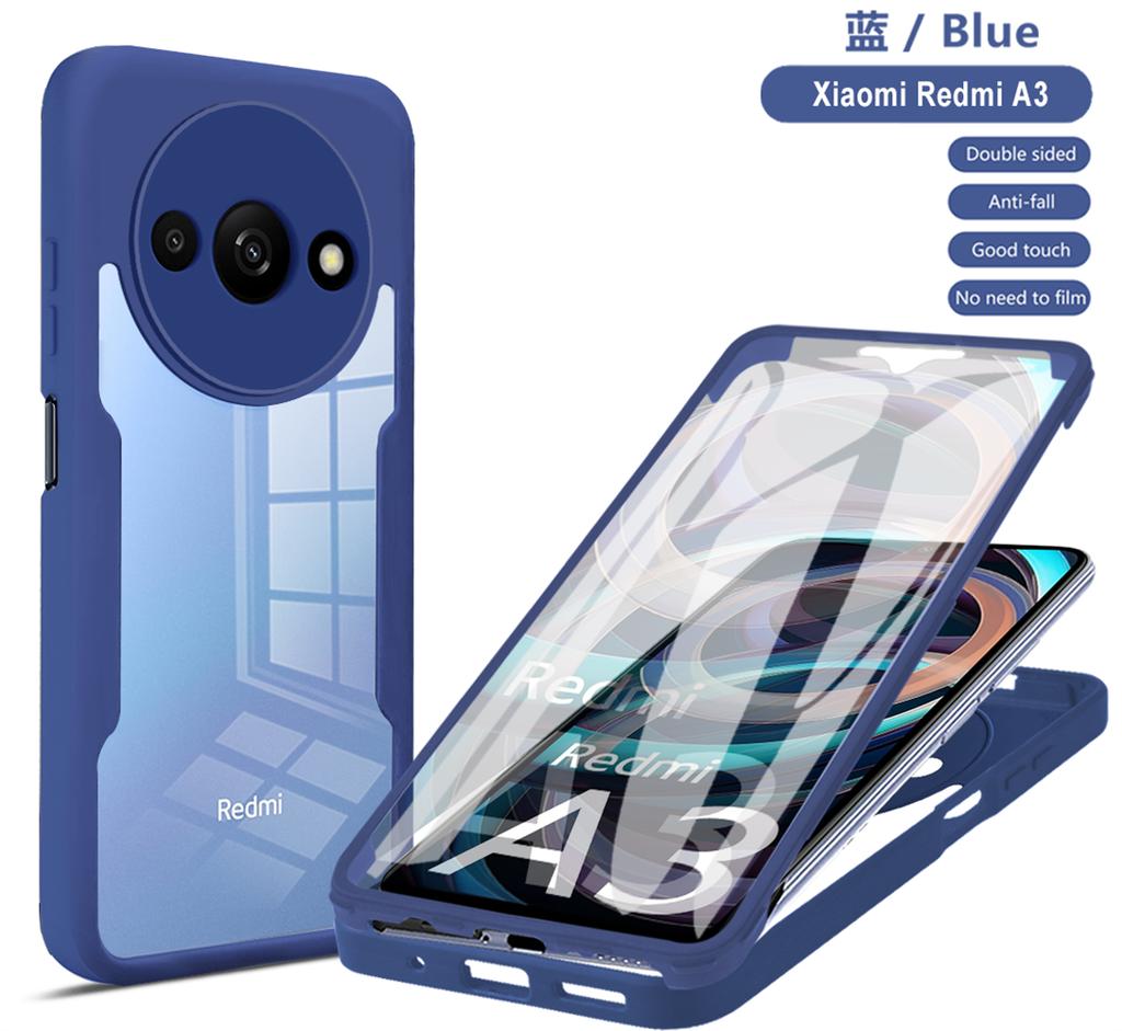 Für Redmi A3 Xiaomi 360 Handyhülle Vollständiger Schutz Bildschirmschutz Kameraobjektiv Bumper Hülle Funda