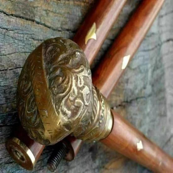 

Антикварный стиль Викторианский Винтажный Дизайнерская Латунная Ручка Трость Деревянная Трость M аэро