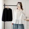 Women's Plus Size Ruffle Hem Long Sleeve Top - Spring 2026 Slimming Base Layer T-Shirt