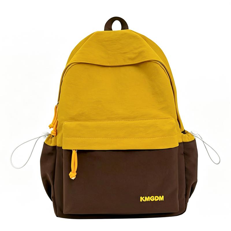 Colored College Style Student Schoolbag Women s Lightweight Backpack жёлтый