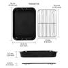 15Inch Turkey Roasting Pan Includes V-Shape Grill Rack Carbon Steel Roasting Tray Bakeware For Thanksgiving Christmas